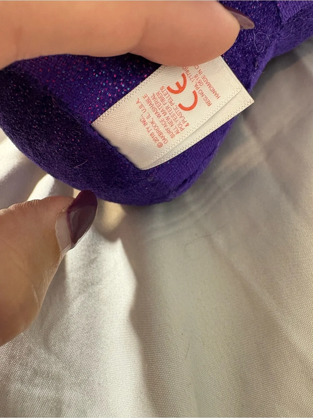 Ty Purple and Gold Glitter Bat Plush